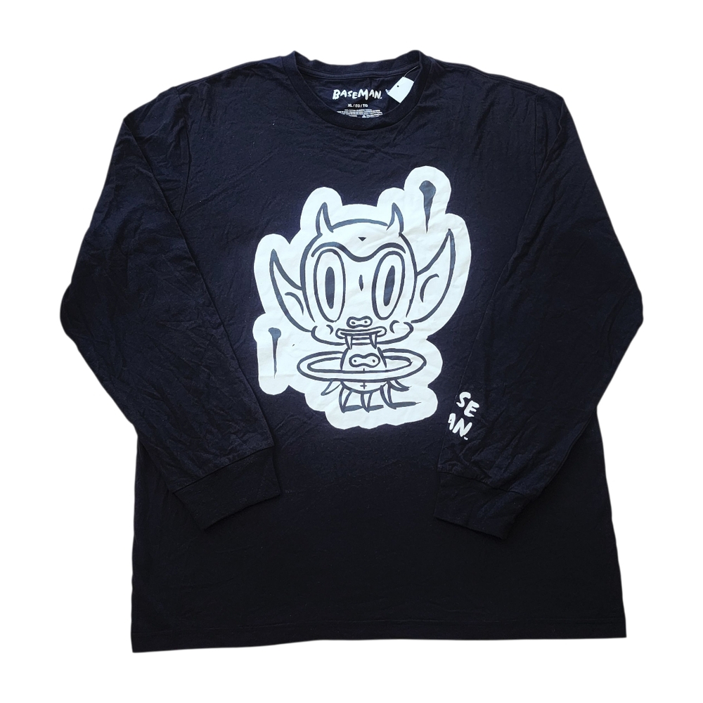 Gary Baseman x Mad Engine Devil Character Long Sleeve Shirt XL Black Graphic Tee